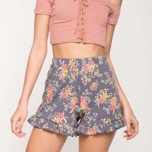 A’gaci | Floral Ribbed Spring Shorts